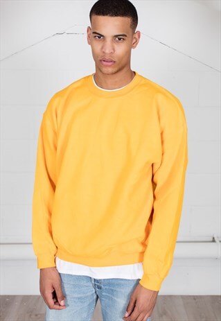 COSMIC SAINT MENS GOLD YELLOW SWEATSHIRT