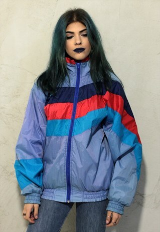 DUNLOP VINTAGE WINDBREAKER SHELL JACKET MULTICOLOR A406