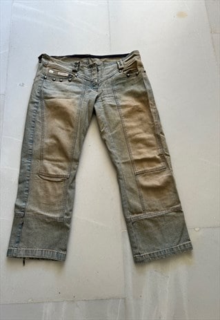 Vintage Low Rise 3/4 Blue Jeans. Made in Italy