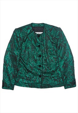 AQUASCUTUM Blazer Jacket Green 90s Paisley Womens M
