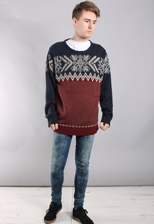 VINTAGE SNOWFLAKE XMAS FESTIVAS JUMPER