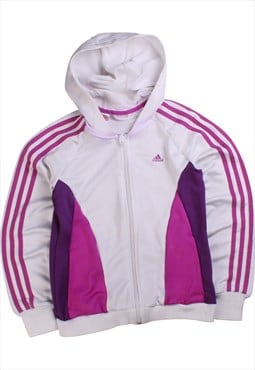 Vintage 90's Adidas Hoodie Zip Up Hooded Long Sleeve White,