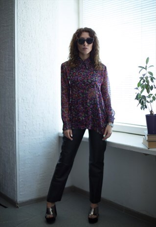 VINTAGE 80'S MULTICOLOUR PATTERNED BLOUSE
