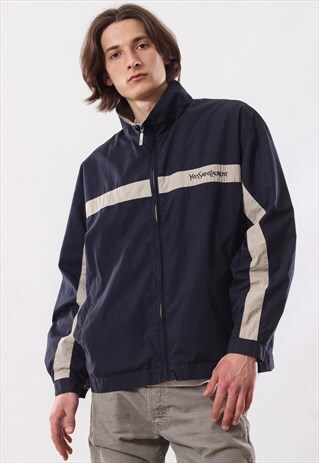 90'S VINTAGE MENS YVES SAINT LAURENT YSL WINDBREAKER JACKET