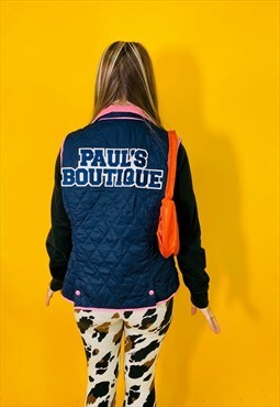 Vintage Y2K Pauls Boutique Embroidered Navy Puffer Gilet