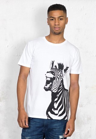 VEGAN T-SHIRT - GRAPHIC ZEBRA ORGANIC T-SHIRT