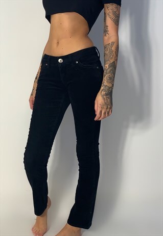 VINTAGE BLACK CORDUROY SKINNY JEANS