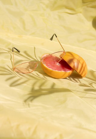 SUPER NARROW PALE PINK CAT EYE SUNGLASSES