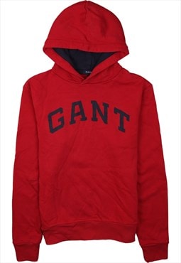 Vintage 90's GANT Hoodie Spellout Pullover Red Small