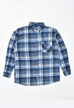 Vintage 90's Fleece Shirt Check Blue