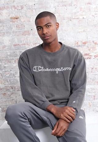 VINTAGE CHAMPION LOGO SWEATSHIRT GREY