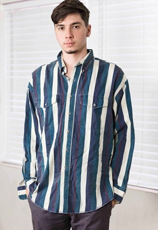 VINTAGE WRANGLER REGATTA SHIRT LOGO 90S XL13.2