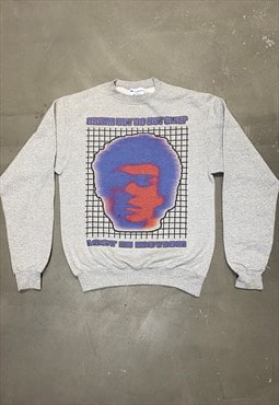 Reworked Vintage Champion Sweatshirt Lost In Motion Print