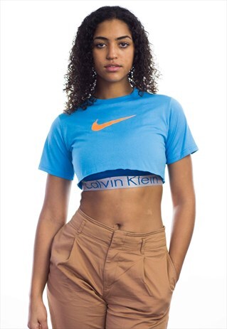 VINTAGE POLO RALPH LAUREN LOGO REWORKED CROP TOP 90S M 2.2