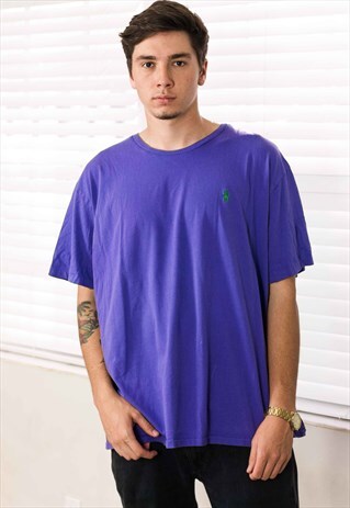VINTAGE POLO RALPH LAUREN T-SHIRT LOGO 90S XXL 7.4