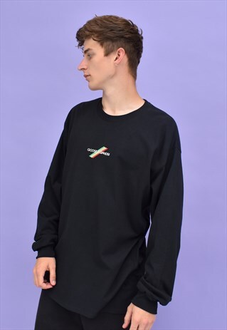 G&G UNISEX BLACK ORIGINAL MULTI LINES L/S TEE