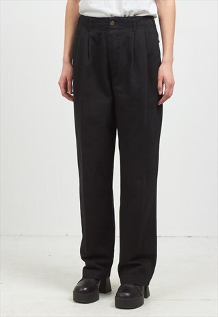 VINTAGE BLACK COTTONFIELD TROUSERS BOTTOMS