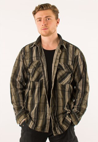 VINTAGE BROWN STRIPED CORDUROY SHIRT