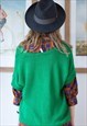 BRIGHT GREEN SHORT SLEEVE KNITTED OVERSIZED JUMPER