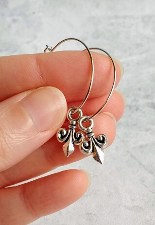 FLEUR DE LIS HOOP EARRINGS