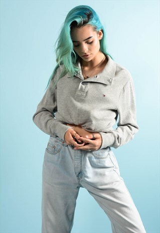TOMMY HILFIGER GREY POLO TOP