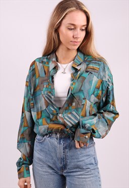 Vintage Ciaps Abstract Print Shirt in Multicolour
