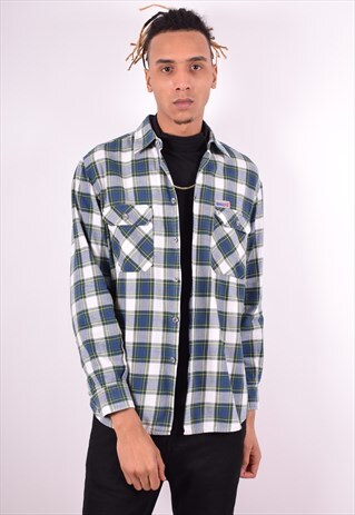MENS VINTAGE SHIRT MEDIUM MULTI CHECK 90'S