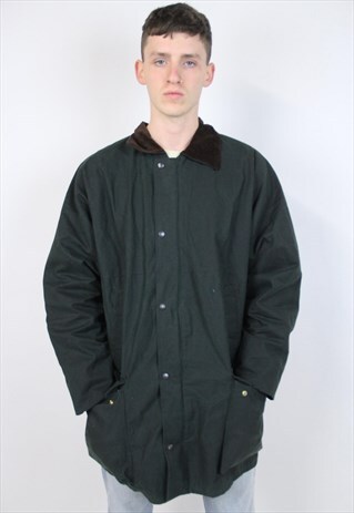 VINTAGE 90S GREEN WAX JACKET