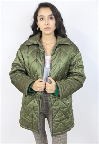 VINTAGE 90S ICEBERG QUILTED GREEN JACKET