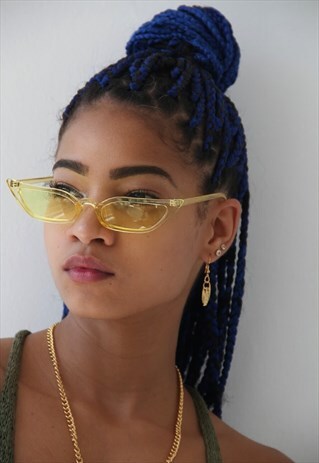 90'S CAT EYE SUNGLASSES YELLOW
