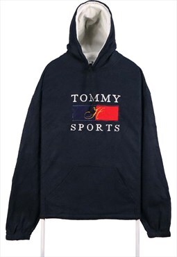Tommy Hilfiger 90's Tommy Sports Fleece Hoodie XLarge Navy B