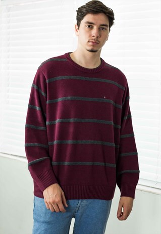 VINTAGE TOMMY HILFIGER SWEATER JUMPER LOGO 90S XL 24.8