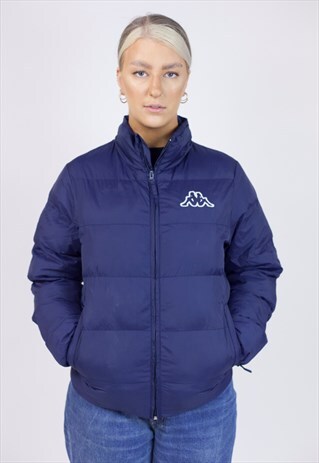 VINTAGE 90'S KAPPA NAVY PADDED SPORTS JACKET