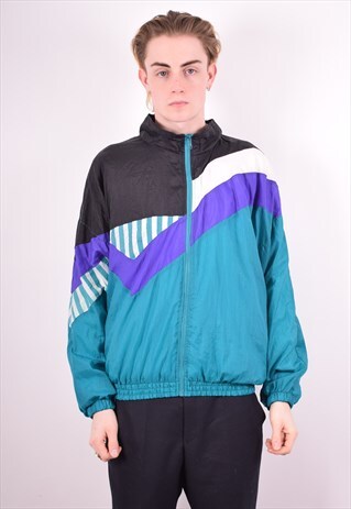 MENS VINTAGE TRACKSUIT TOP JACKET MEDIUM MULTI 90S