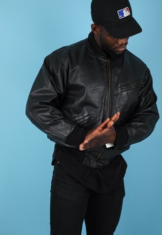 VINTAGE LEATHER BOMBER JACKET NJ353