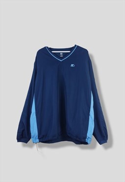 Vintage Starter Sweatshirt Line in Blue L