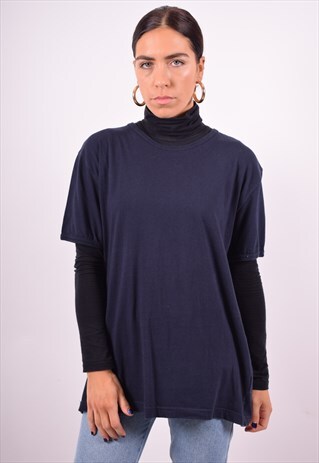 WRANGLER WOMENS VINTAGE T-SHIRT TOP XXL NAVY BLUE 90'S