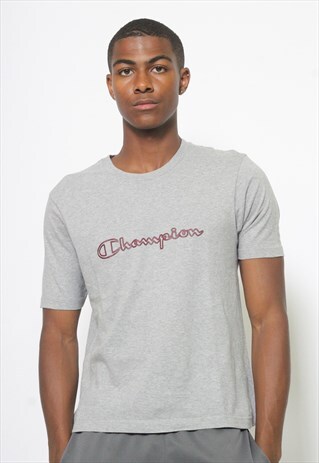 VINTAGE CHAMPION LOGO T-SHIRT GREY