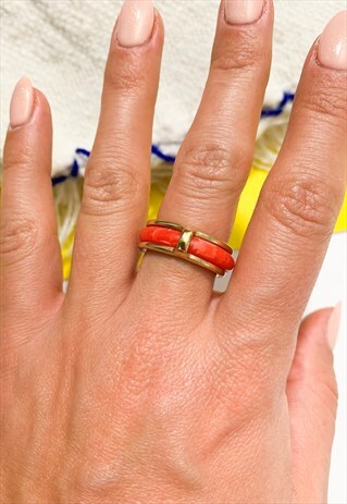 1980'S ORANGE & GOLD RING