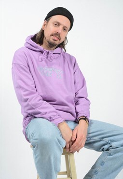 Unisex Lilac Hoodie Spell Out Embroidery Logo