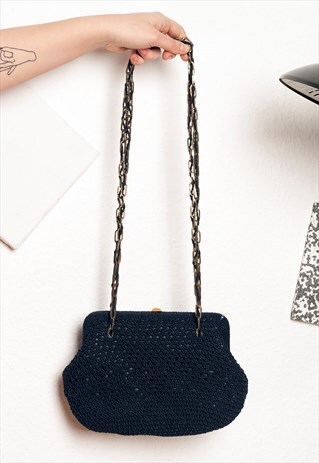 80S VINTAGE CROCHETED PURSE