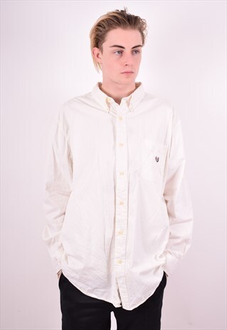 CHAPS RALPH LAUREN MENS VINTAGE SHIRT XL WHITE 90'S