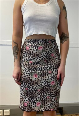 Y2k Leopard Mesh Skirt