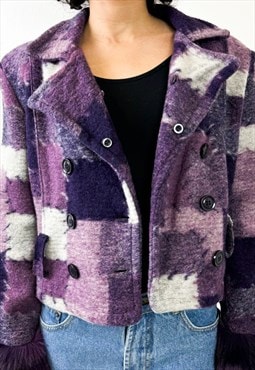 Vintage 90s purple in mixed wool jacket 