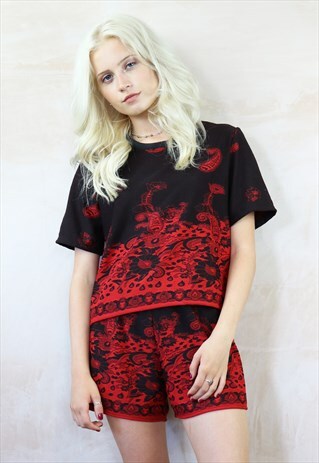 HIGH WAISTED SHORTS & TOP CO-ORDINATE IN CHINESE PAISLEY