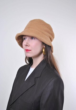 WOMEN VINTAGE MINIMALIST FLEECE BUCKET HAT