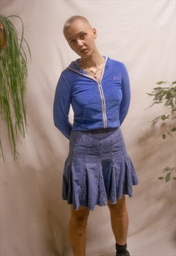 Vintage Y2K 90's denim peplum frill mini skirt