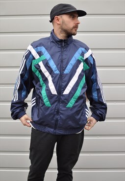 vintage 00's adidas colour block windbreaker shell jacket