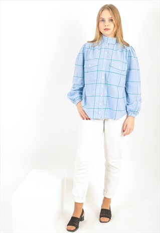 VINTAGE 80'S BLOUSE IN BLUE
