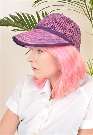 Y2K WOVEN SUNHAT CAP PURPLE